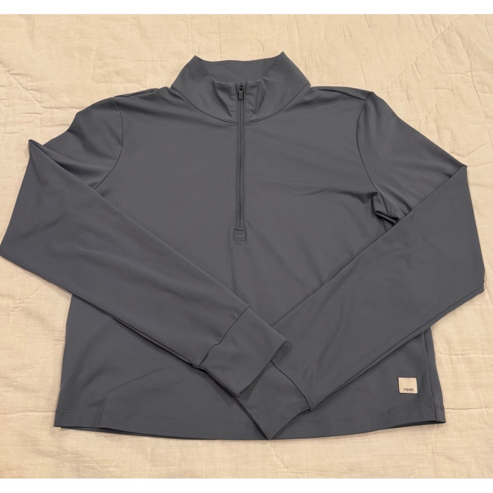Vuori Studio Half Zip Blue Grey Performance Quarter Zip Pullover Athleisure szXL